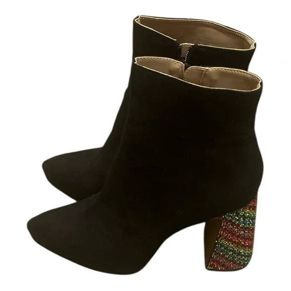 BETSEY JOHNSON rhinestone heeled boots - Picture 3 of 8